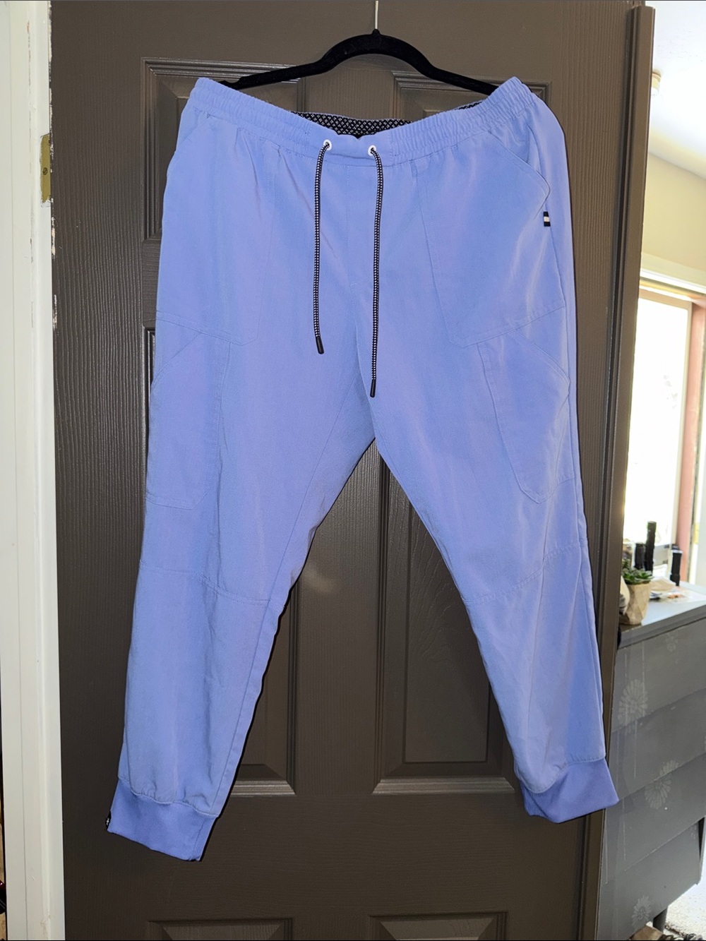 Men's Light Blue Drawstring Jogger Pants